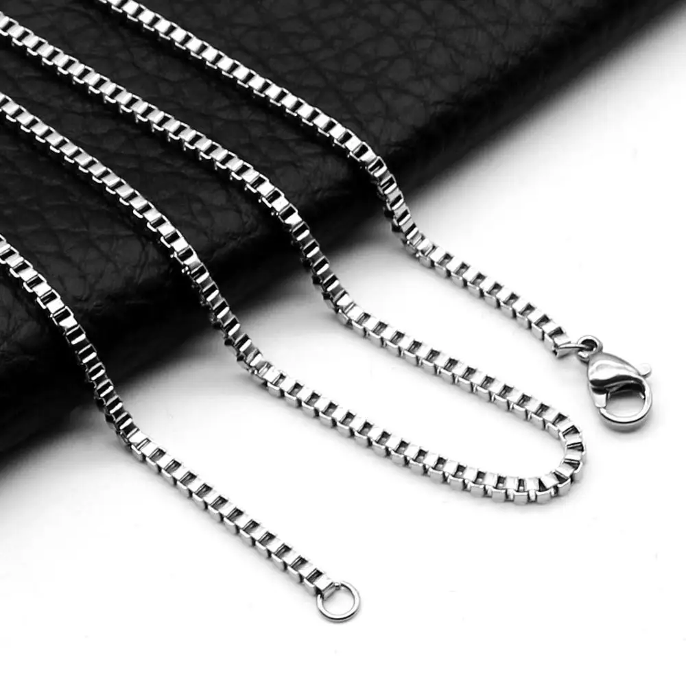 Semitree Stainless Steel Box Chain Necklace DIY Jewelry Findings Making