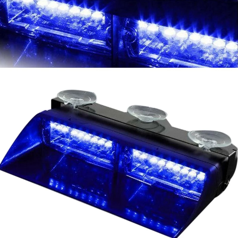 12V 16LED высокой интенсивности Автомобильный Стробоскоп проблесковый маячок Предупреждение светильник универсальный аварийный светильник для межкомнатных дверей крыши/приборной панели/лобовое стекло с Suct