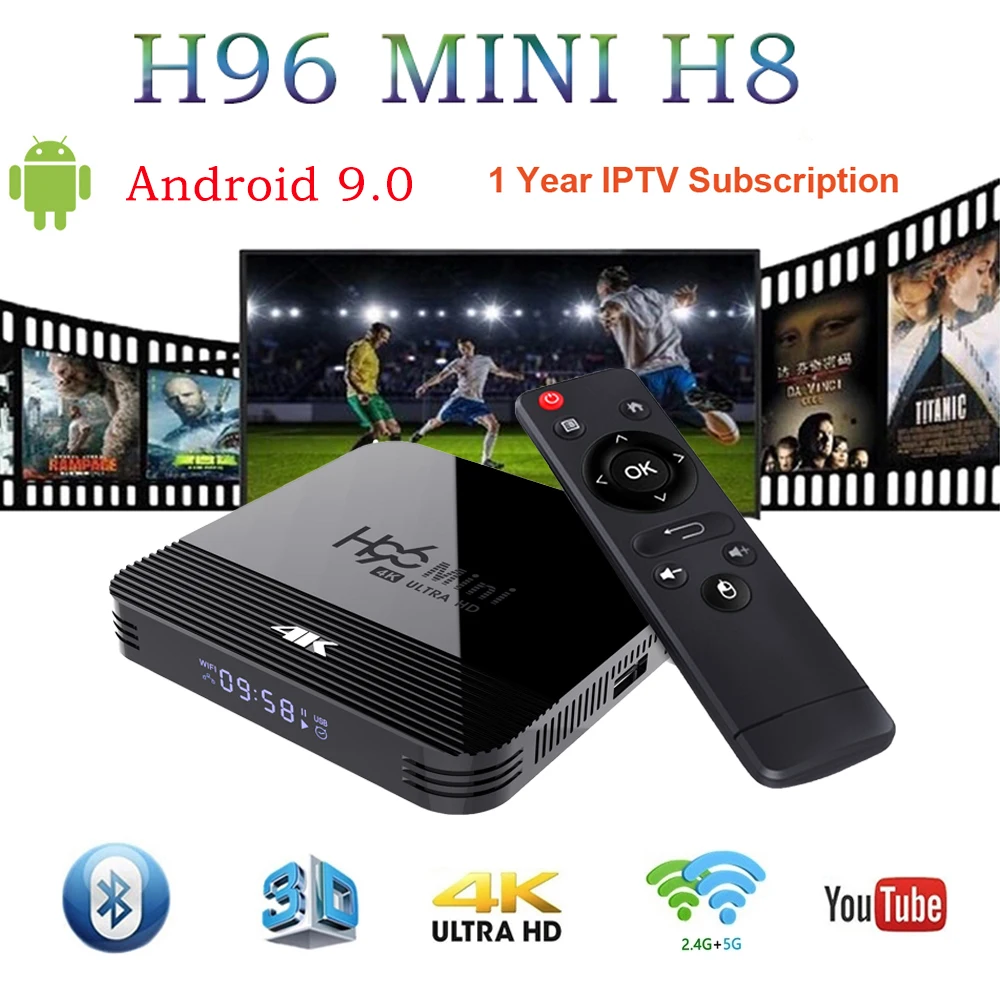 

H96 mini H8 Set Top Box Android 9.0 Google Voice Assistant Bluetooth 4K RK3318 2GB 16GB Home Audio Media Playe Netflix Youtube