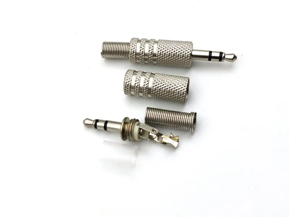 1000pcs METAL Stereo Male 3 5mm Jack Plug Audio connector headphone New