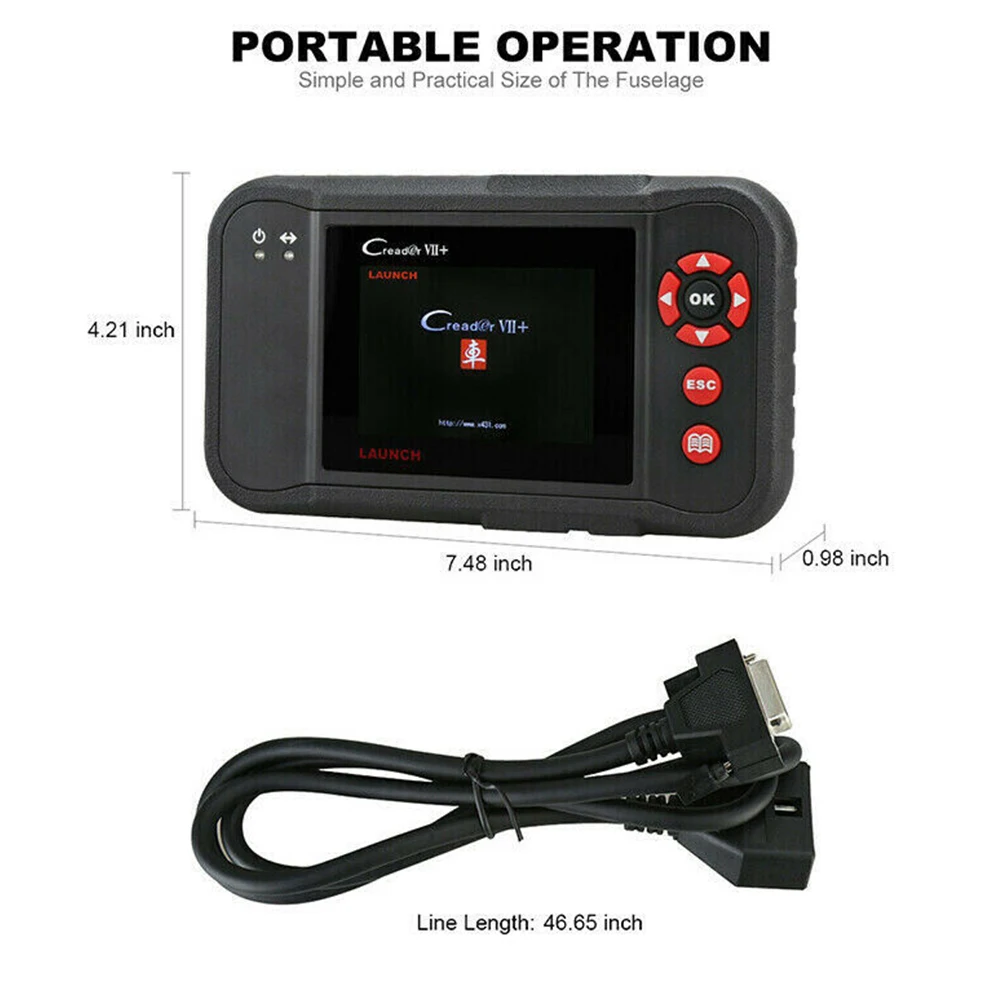 LAUNCH X431 OBDII диагностический инструмент CRP123 VII + OBD2 сканер odb2 считыватель кодов для