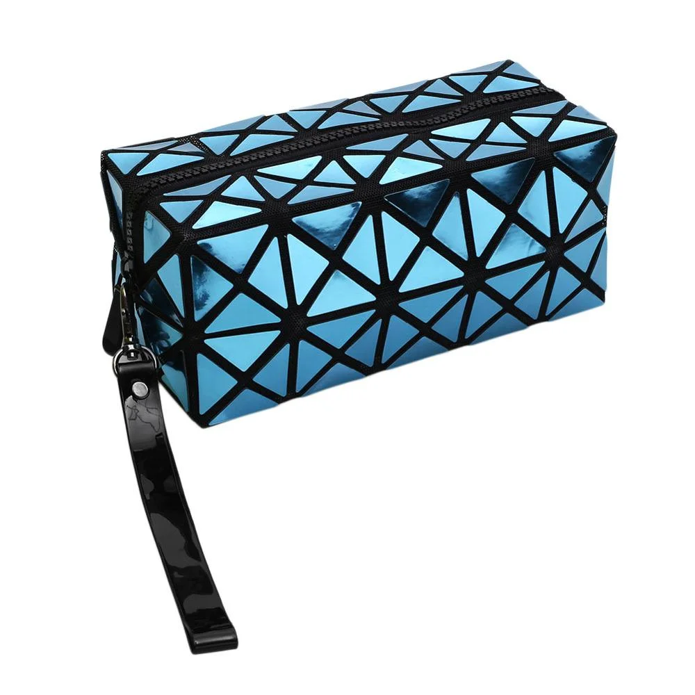 Rectangular diamond folding laser women's Cosmetic Bag