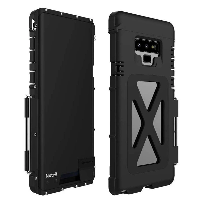 

ARMOR KING Luxury Stainless Steel Metal Flip Protective Shockproof Case Heavy Duty Cover for Samsung Galaxy Note 9