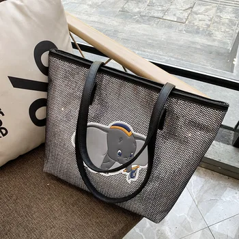 

Disney Dumbo tote bag High capacity handbags lady casual bag shoulder bag gift shopping bag storage