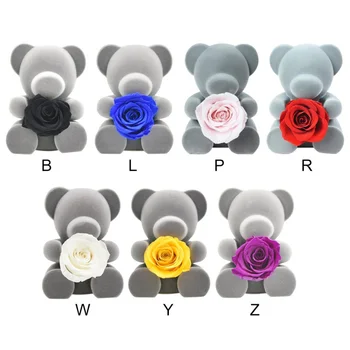 

Cute Grizzly Save Rose Flower Handmade Rose Boxed Eternal Flower Flocking Foam Gift