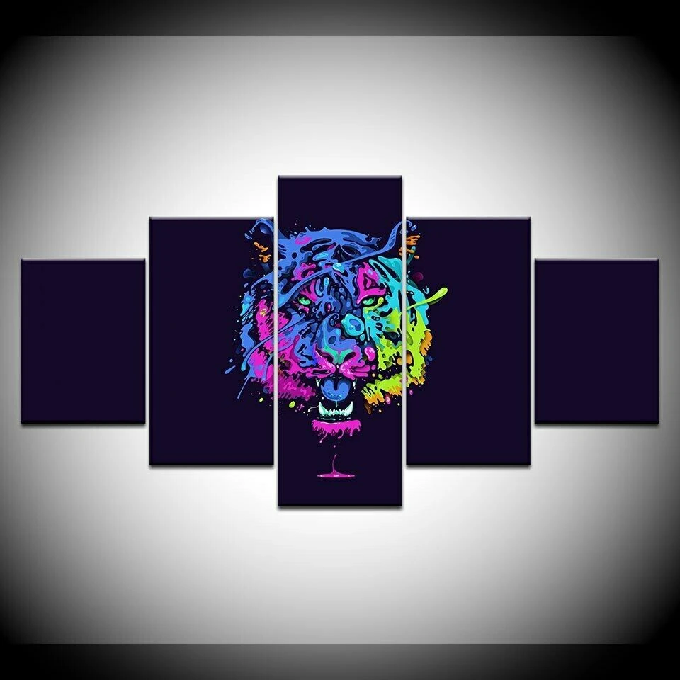 Abstract Colorful Bear Logo 5 piece HD Poster Art Wall Home Decor ...