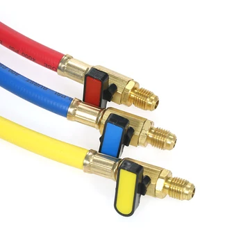 

Hot 3pcs R134A R410A R22 R12 800 PSI Manifold Gauge Set A/C Refrigeration Charging Hose High Pressure HVAC Refrigerant Charging