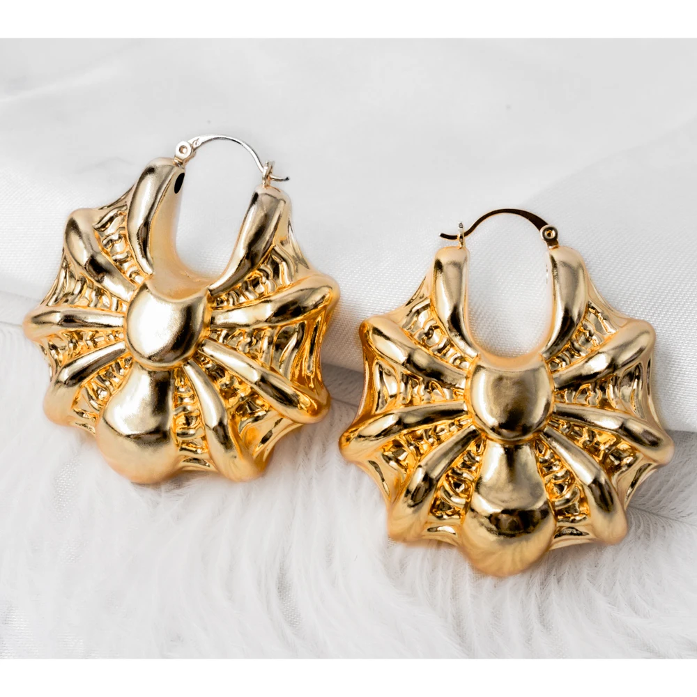 Diana Baby Jewelry Earrings New Copper Gold Planted Big Hoop African Dubai Earrings For Women High Quality Classic Wedding Party