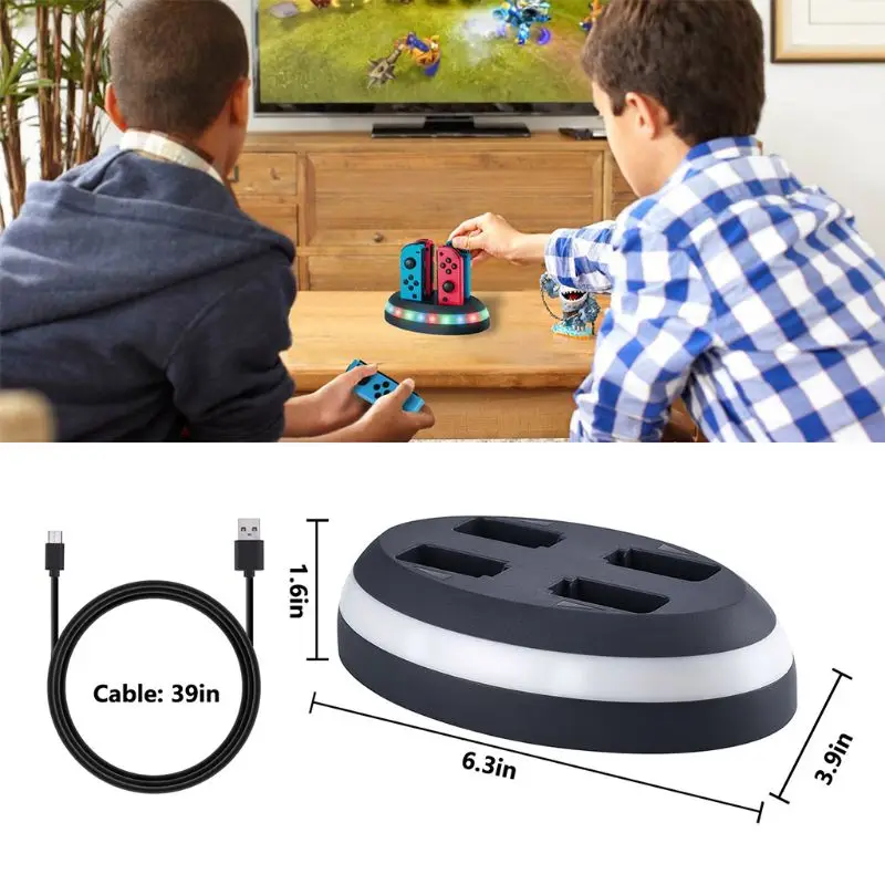 

4-in-1 Charging Stand Portable Charging Dock for Switch Game Controller 203A