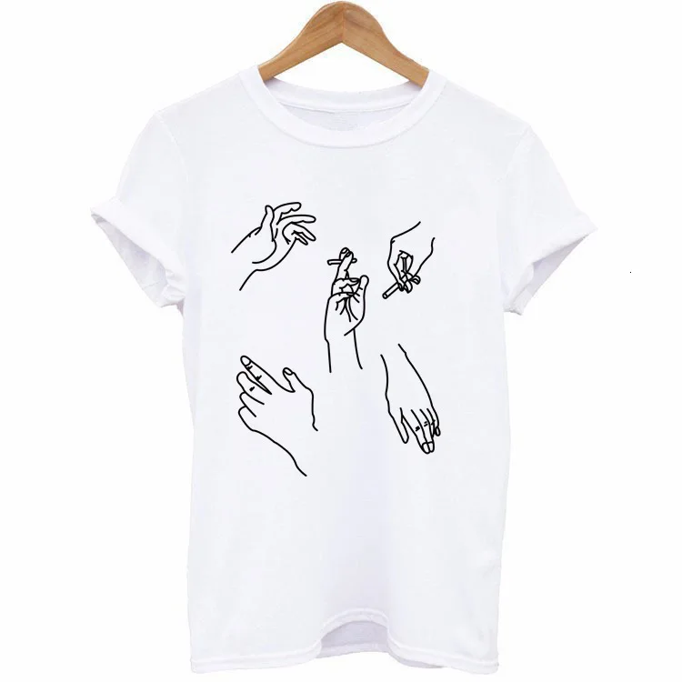 

Short Sleeve Creative gestures Printing tshirt Original fasion Casual O-Neck