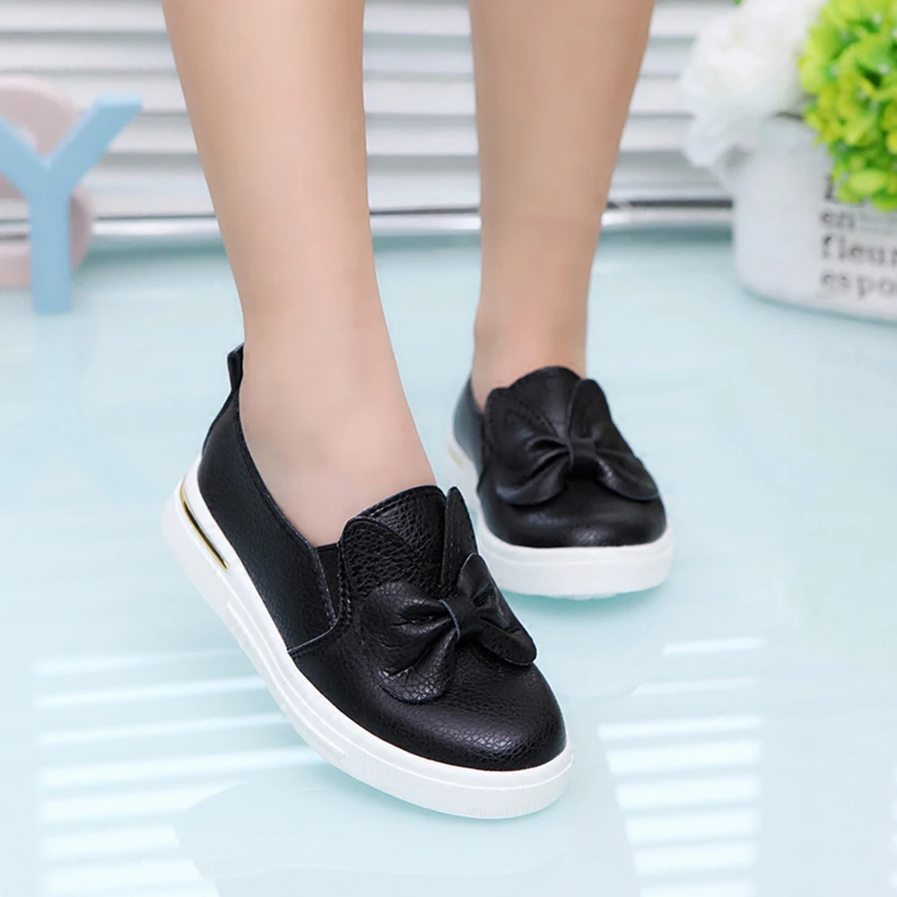 

Casual Flat Kids Shoes Bowknot Rabbit Ears Shoes Girls Fashion Solid Colour New Year Party Children Shoes Summer Footwear D30