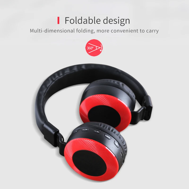 PHOMAX New Portable Wireless Headphones Bluetooth Stereo Foldable Headset Audio Mp3 Adjustable Earphones with Mic for Music