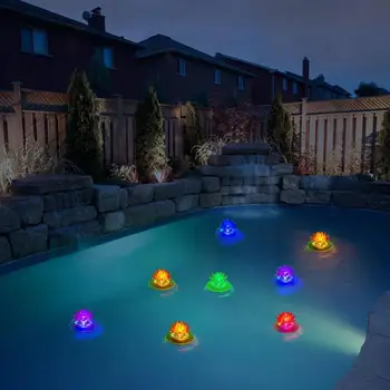 

1pcs Solar Energy Floating Light Solar Energy Ip65 Waterproof Colorful Light Lotus Light Suitable For Swimming Pool, Party Pond