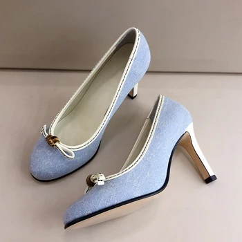 

Round Toe High Heels Pumps Spring Summer Brand Design Women Shoes Luxury Female Pumps
