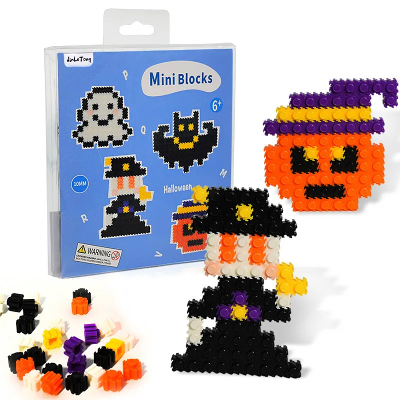 

DIY Mini Blocks Big Models Halloween Design Blocks DIY Micro Building Block Toys Auction Model Toy Kids Gifts