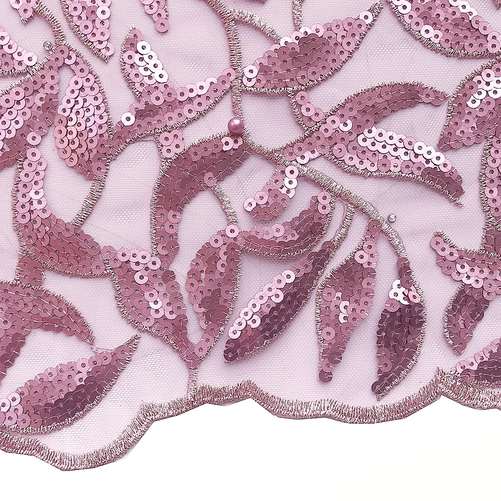 Сиреневая кружевная ткань с блестками 2020 высококачественные нигерийские