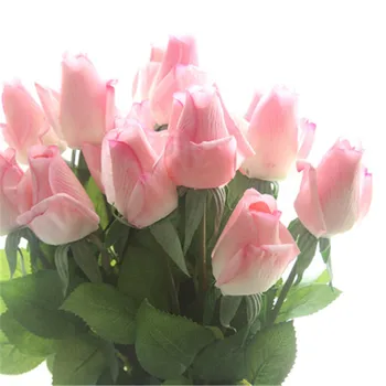 

3Pcs 56CM Artificial Flowers Real Touch Latex Rose Hand Feel Felt Simulation For Home Wedding Decorative Silicone Rose Bouquet