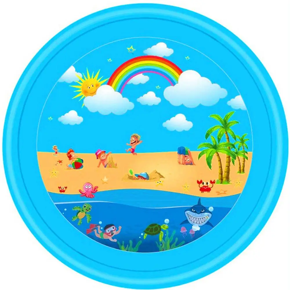 Sprinkler Splash Pad, 68inch Water Splash Play Mat Toddler Water Toys Outdoor Fountain Play Mat for Boy Girl Kids Outdoor Party 9