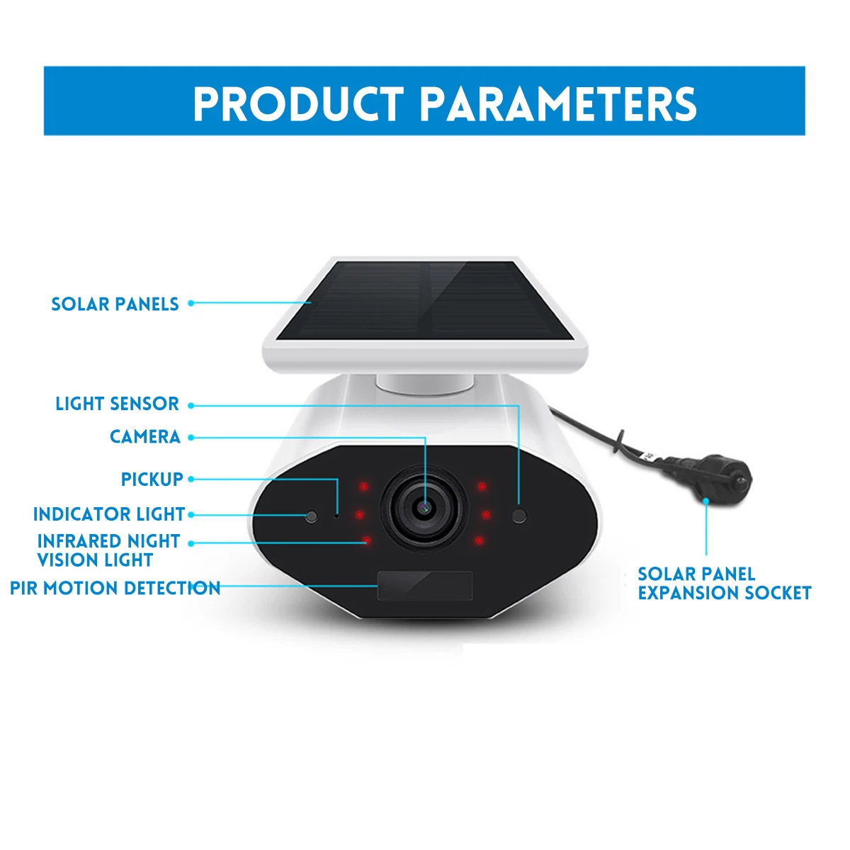 GUUDGO открытый солнечной батареи безопасности IP камера HD 1080P Wifi ip-камера монитор Водонепроницаемый ночного видения обнаружения движения