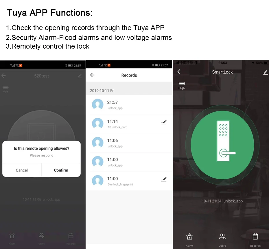 Приложение Tuya удаленно wifi дверной замок биометрический отпечаток пальца Умный Замок, пароль без ключа дверной замок