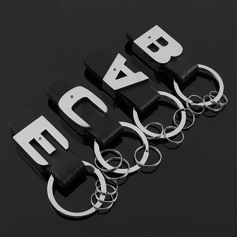 DSYCAR 3D Auto Schlüssel Kette Metall Brief Lederband keychain Für