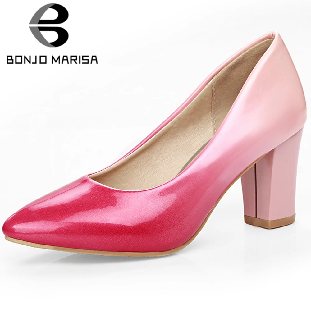 

BONJOMARISA 2020 Spring New Fashion Gradients Pumps Colorful Office Pointed Toe Pumps Women Cool High Heels Date Shoes Woman