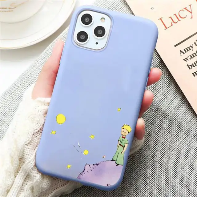 Cartoon Little Prince Phone Case Candy Color Blue for iPhone 11 12 pro XS MAX 8 7 6 6S Plus X 5S SE 2020 XR a10