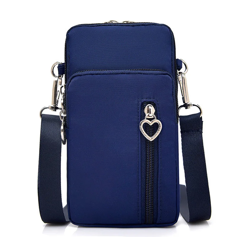 Large dark blue 6 дюймов женская мобильного телефона спортивная сумка, сумка-почтальон, сумка через плечо, чехол-кошелек - Цвет: Large dark blue