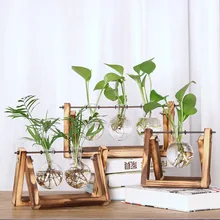 Flower Vase Decor Bonsai Wooden-Frame Tabletop-Plant Terrarium-Creative