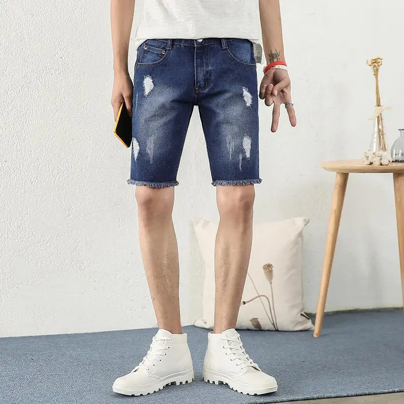 

2019 Summer Korean-style New Style Thin Short Jeans Men Basic Men's Casual Fashion Shorts Youth Popularity