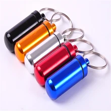 Портативный держатель для таблеток, водонепроницаемый мини алюминиевый брелок, медицинский ящик для выживания, контейнер для переноски лекарств для путешествий и пеших прогулок