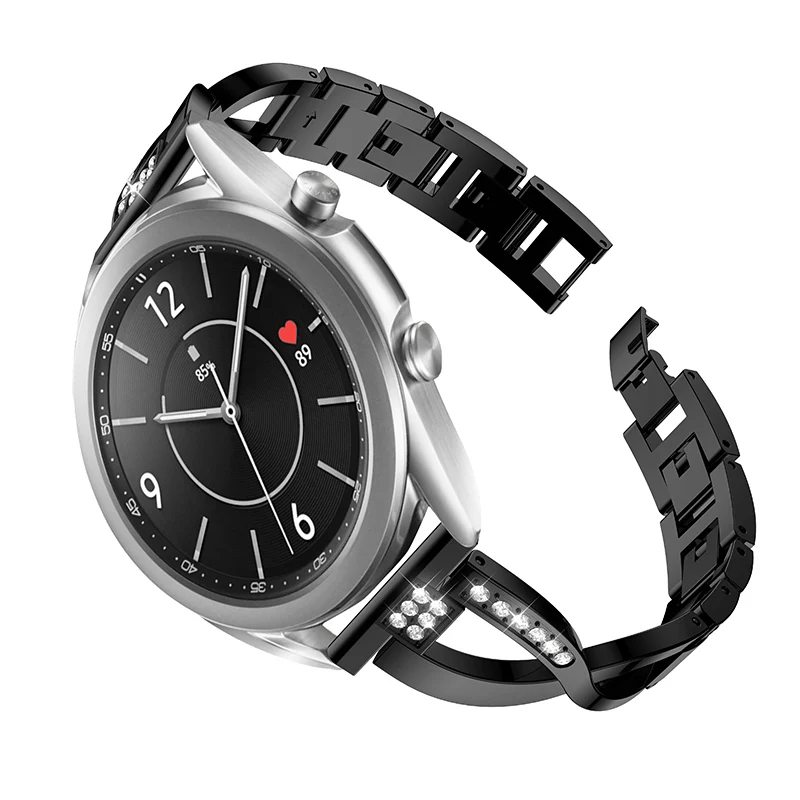 

20mm 22mm Luxury Rhinestone Stainless Steel Strap for Samsung Galaxy Watch 3 41mm Band for Samsung Galaxy Watch 3 45mm Wristband