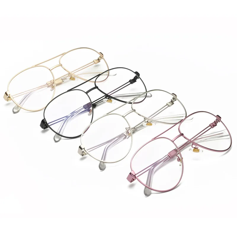 CUBOJUE, Золотые очки, женские, негабаритные, авиационные оправы для очков, женские прозрачные линзы, модные очки для очков по рецепту