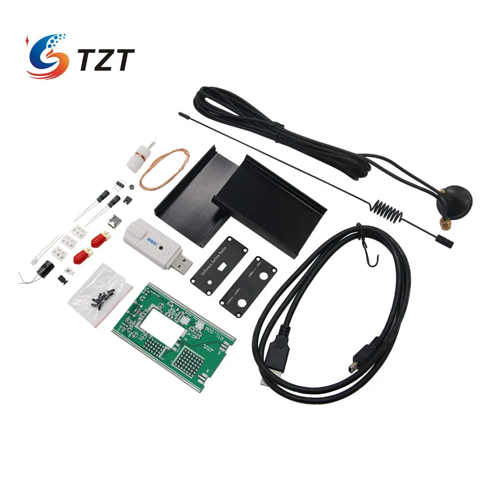 TZT программное обеспечение определение радио 100 кГц до 1,7 ГГц UV HF RTL SDR USB тюнер приемник CW FM VHF UHF AM(NFM WFM) DSB LSB DIY Kit