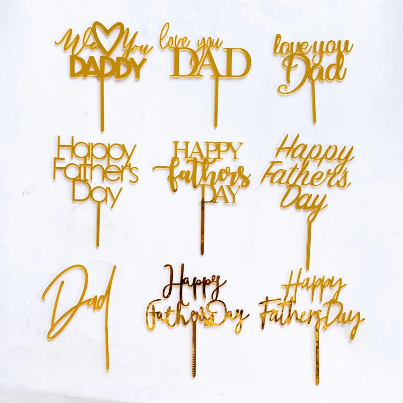 Happy Fathers Day Cake Topper Cake topper Acrylic Cake topper Decorative Party Cake Decoration for Fathers Day BEST-DAD-EVER 