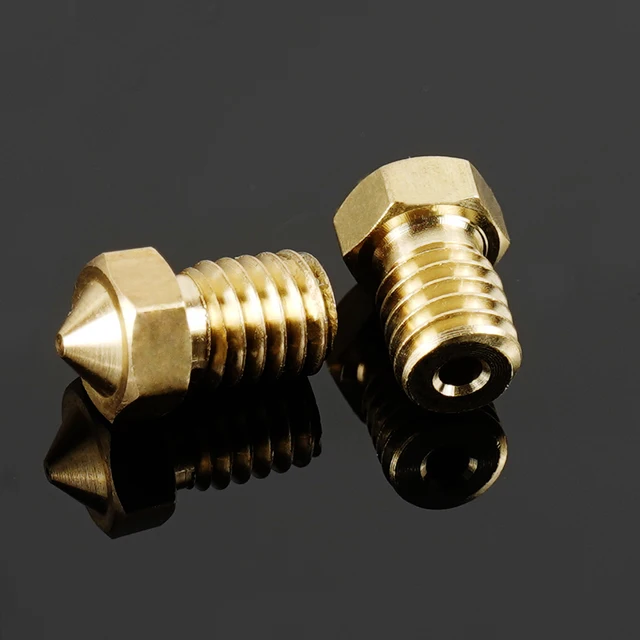 KINGROON 10pcs V5 V6 E3D Nozzle 0.2 0.3 0.4 0.5 0.6 0.8 1.0mm 3D Printer Part M6 Thread All Metal Nozzle For 1.75mm 3mm Filament 6