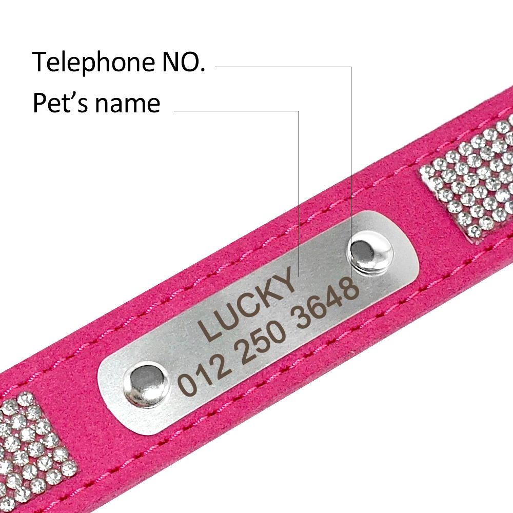 Personalized Dog Collar Leather Puppy Collar With Name Tag Adjustable For Small Medium Dogs Cats dog collar pet collar