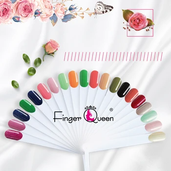 

20pcs Fake Nail Swatch Fan-shaped Display Nail Color Template for Easy Practice Nail Polish Color Card
