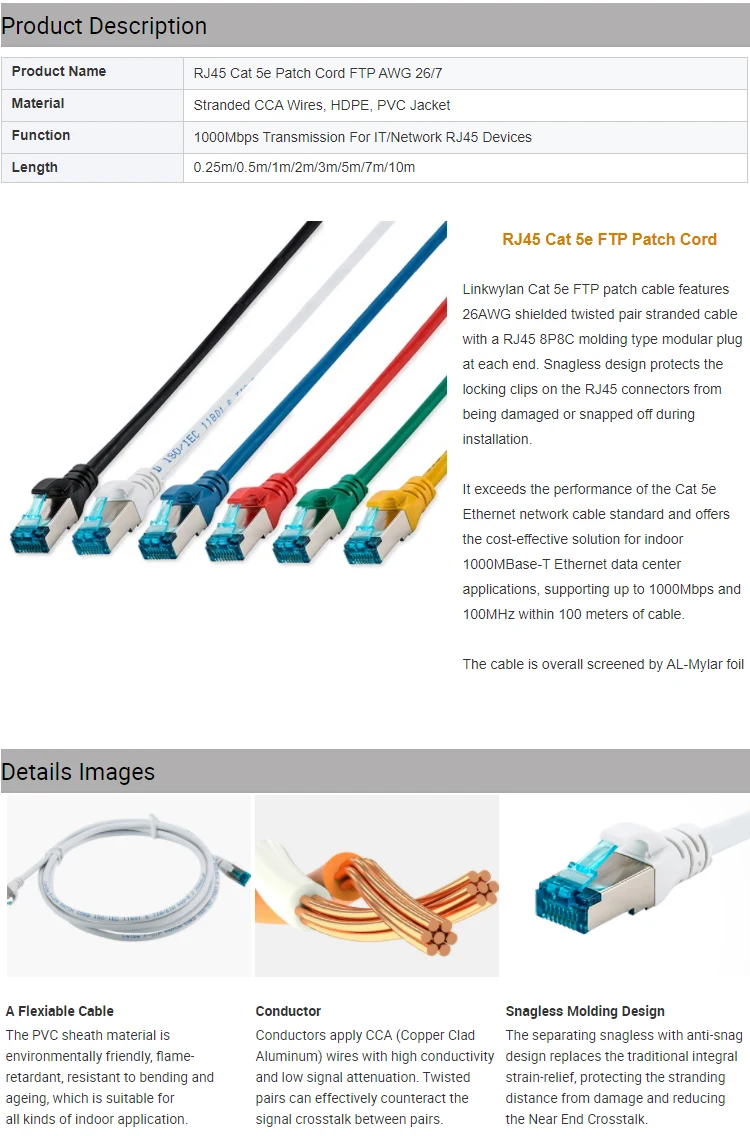 rj45 de internet para gatos e ethernet, 0.25 0.5 1 2 3 5 10m