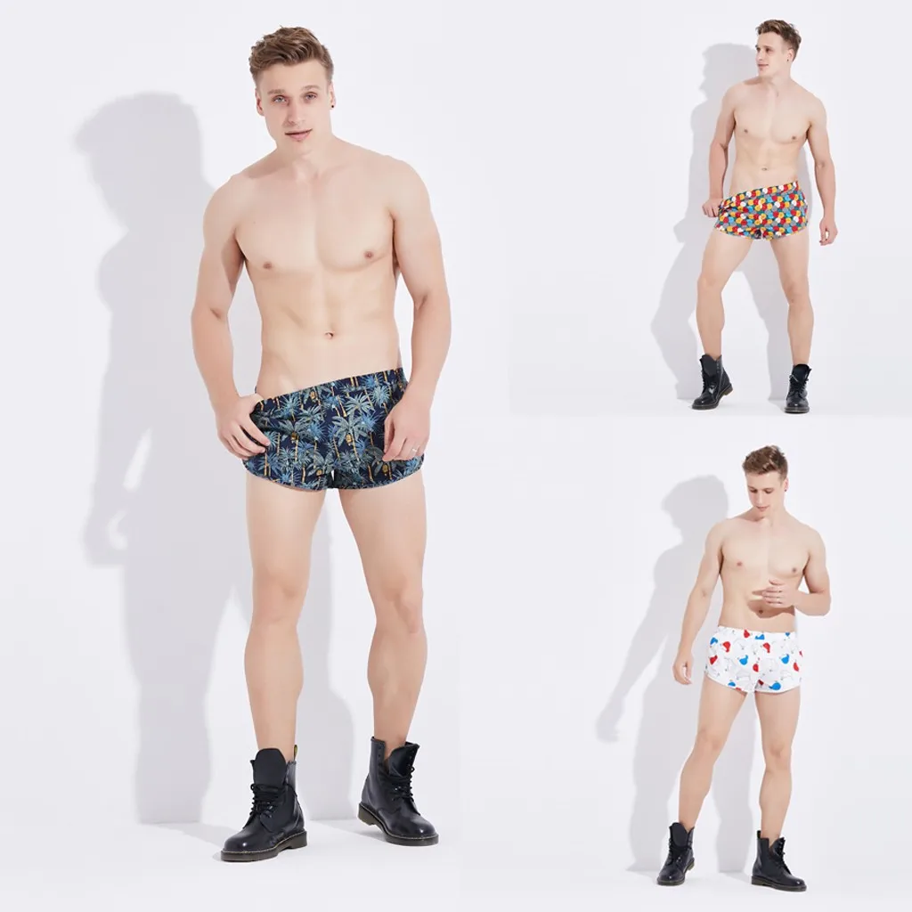 

Men's fashion breathable swim trunks pants swimwear shorts Slim wear underwear color matching beach shorts comfortable shorts