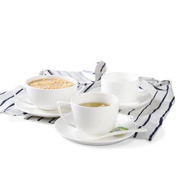 

Porcelain European Coffee Cup Modern Design Royal Handmade White Small Tea Cups Saucer Tampa De Silicone Cup And Saucer EE50