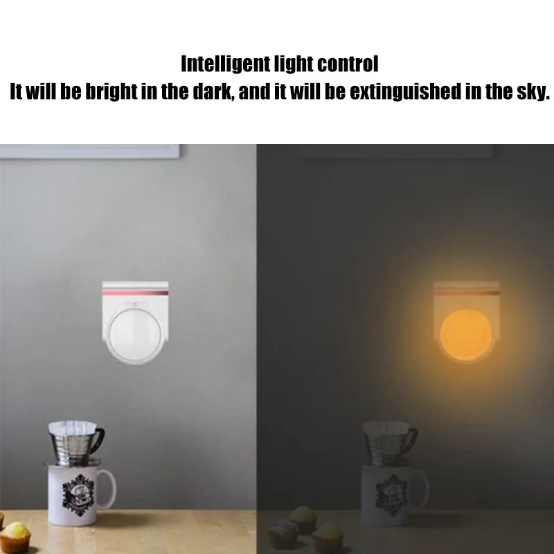Мода USB светодиодный ночник с оптической индукционной техники сенсор для спальни ванной домашний свет USB 2/1 шт. типов