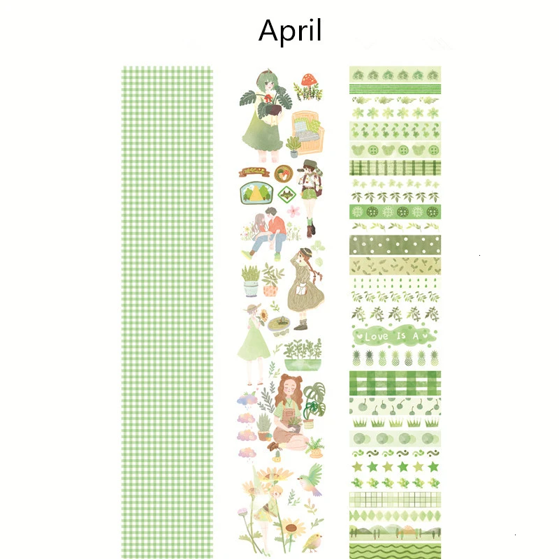 Красочные наклейки с милыми рисунками Kawaii Cat настольная декоративная наклейка DIY креативные бумажные канцелярские товары для школы офисные принадлежности 06571 - Цвет: April