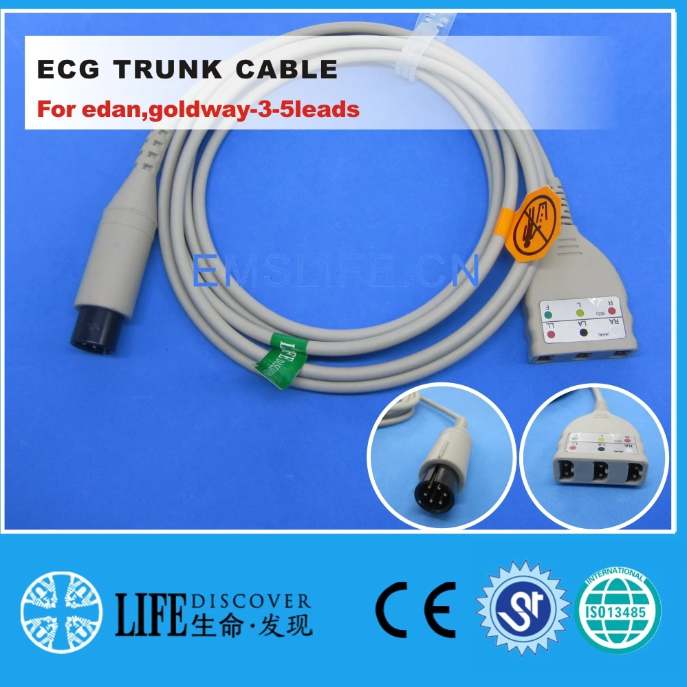 ECG 3-leads trunk cable For edan goldway-3-5leads монитор пациента |