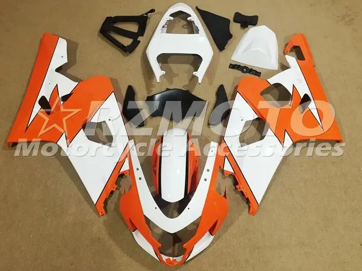 

New ABS Motorcycle Injection Full Fairings Kit Fit for Suzuki GSX-R600 GSX-R750 K4 2004 2005 04 05 Bodywork set Orange white