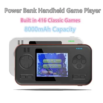 

2.8 inch 8Bit Color LED Screen Mini Portable Retro Power Bank 8000mAh Video Handheld Gaming Players Video Game Console Built in 416 Classic Games