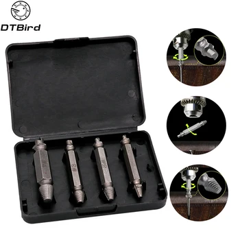 

4Pcs/lot Drill Bit Damaged Screw Extractor Drill Bits Guide Set Broken Speed Out Easy Out Bolt Stud Stripped Screw Remover Tool
