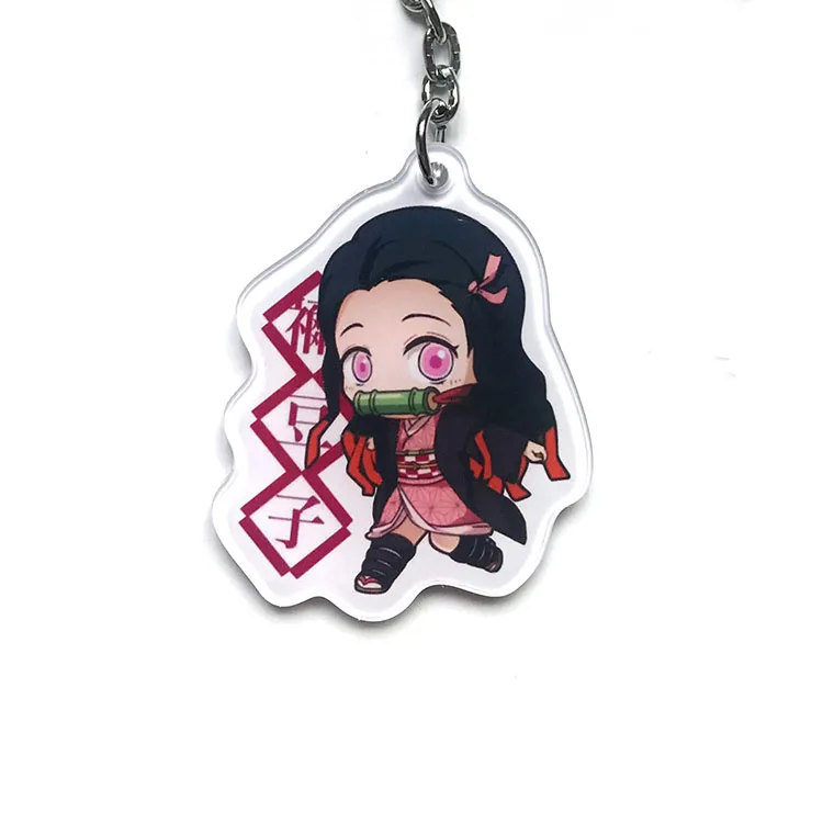 Demon Slayer: Kimetsu no Yaiba акриловый брелок для ключей аниме Kamado Tanjirou - Цвет: Белый