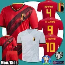 19 20 взрослая домашняя красная желтая серая футболка R. LUKAKU E. HAZARD kompani Belgium M. DEMBELE New Belgium евро Футбольная Футболка