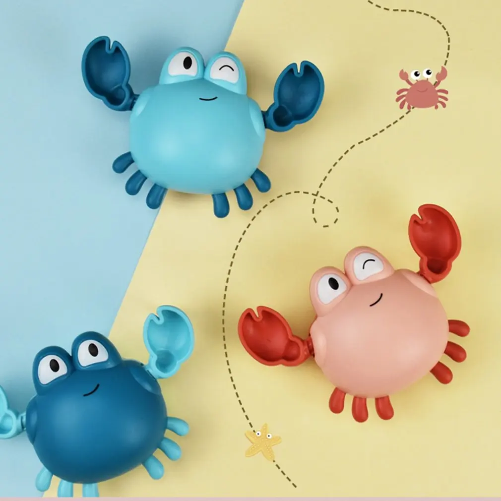 

1 Pcs Children Playing In The Water Small Crab Toy Clockwork Winding Baby Bathroom Bath Swimming Bath Toy